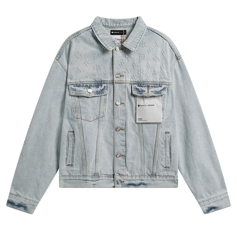 PURPLE BRAND x Denim Tears Co-Branded Vintage Washed Denim Jacket PU6018