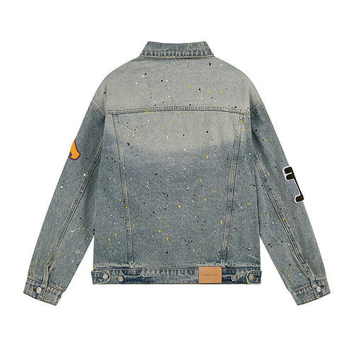 PURPLE BRAND Paint Splatter Denim Jacket #PU6019